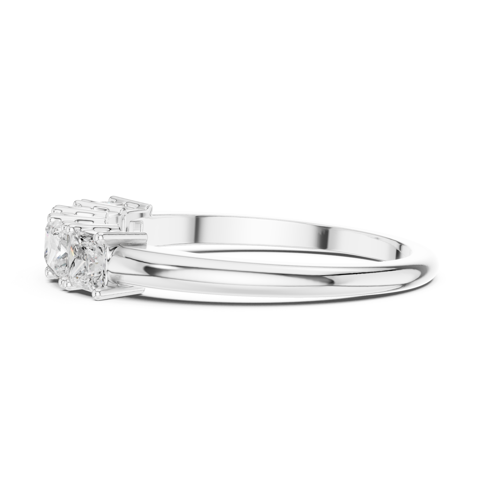  White Gold Cascading Radiance Princess Band Side View