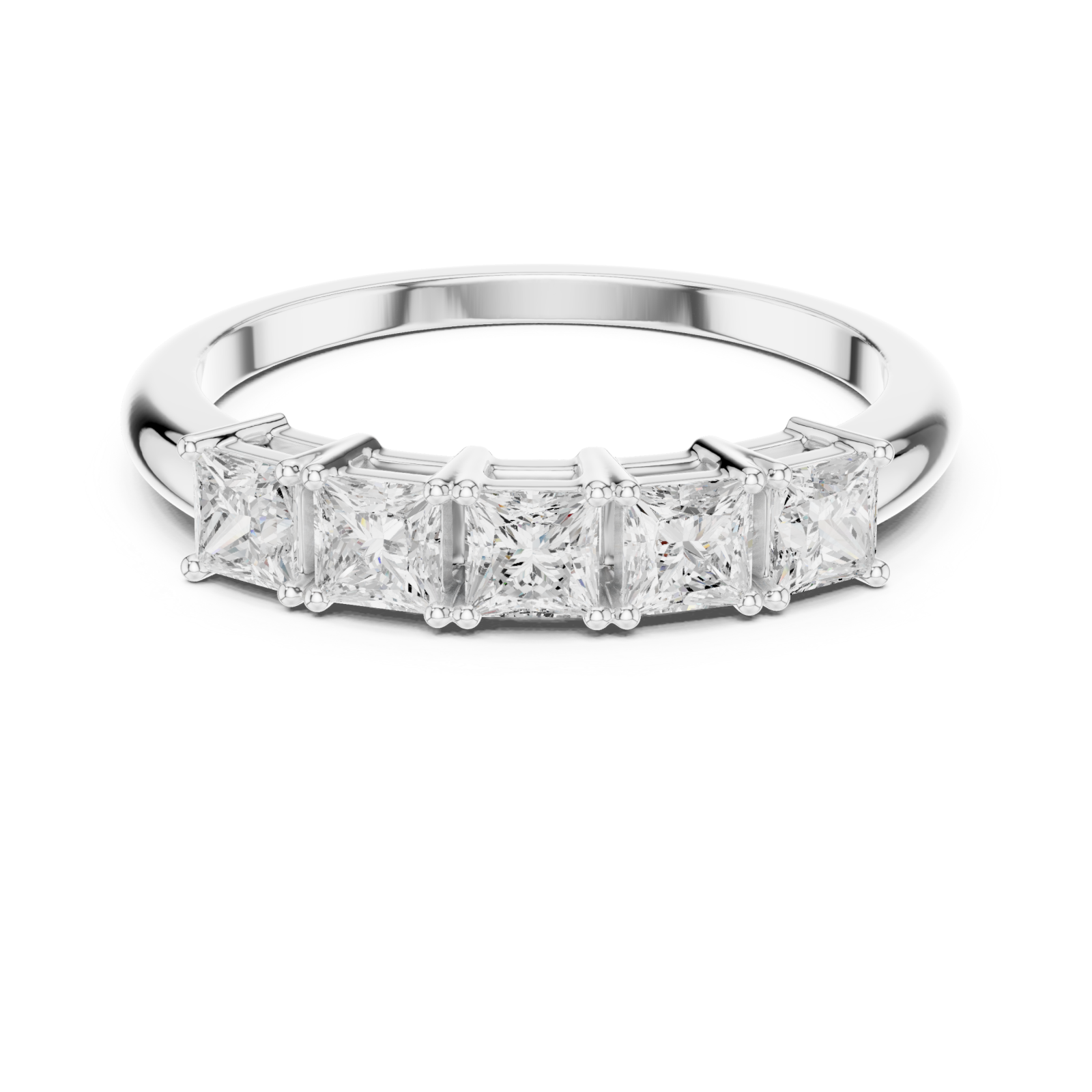  White Gold Cascading Radiance Princess Band Front View