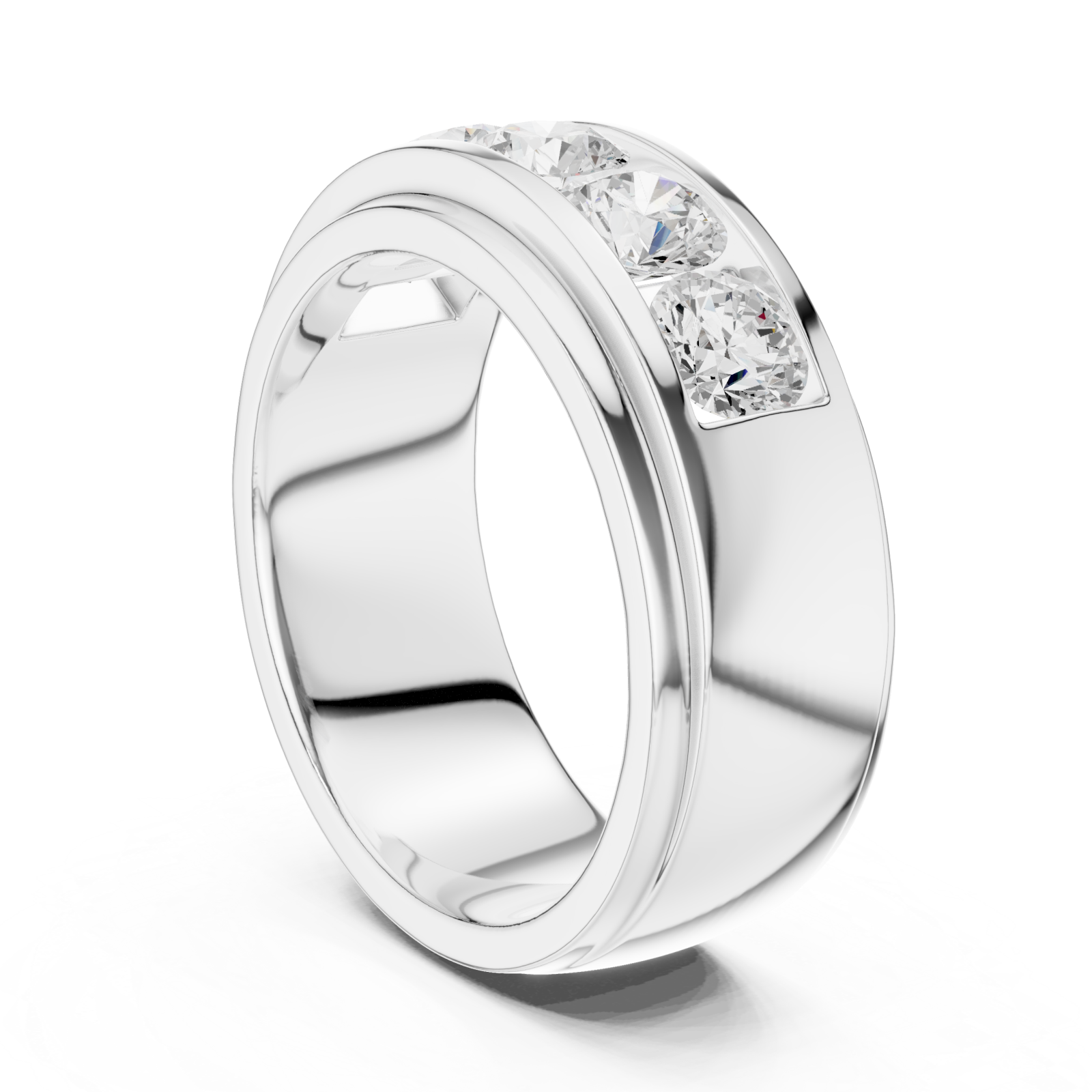  White Gold Grand Pavé Cascade Modern Band Left View