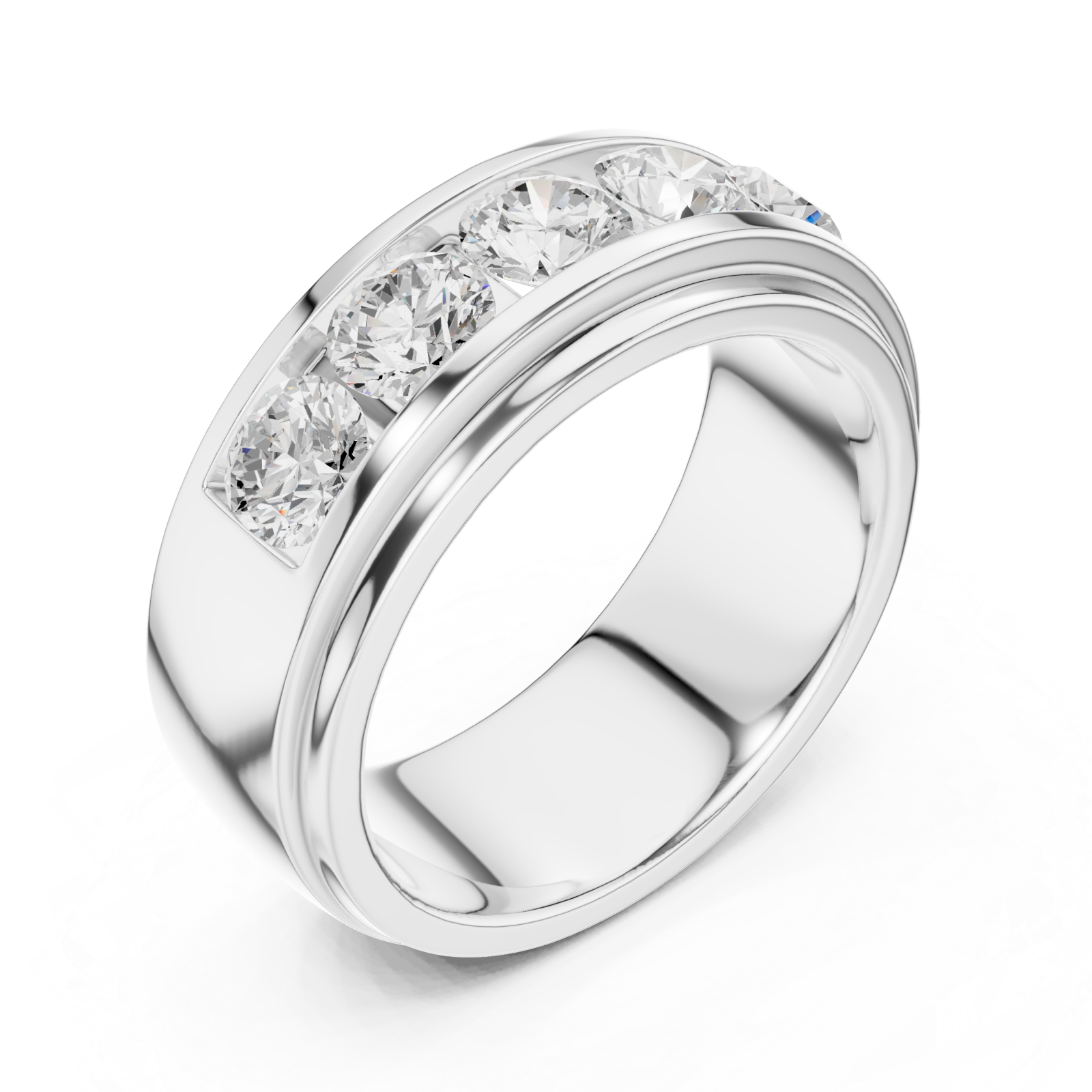  White Gold Grand Pavé Cascade Modern Band Right View
