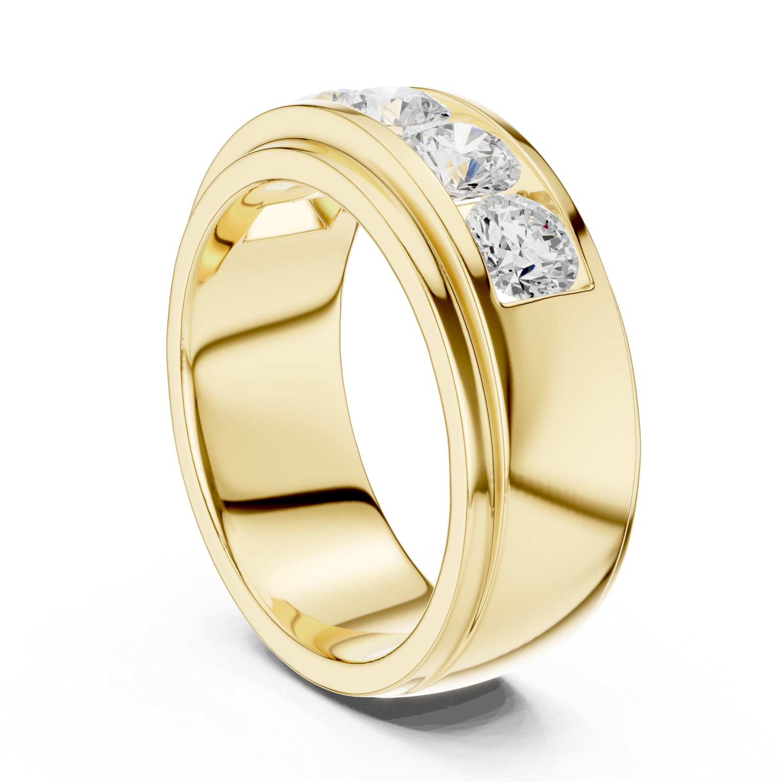  Gold Grand Pavé Cascade Modern Band Left View