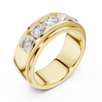 Gold Grand Pavé Cascade Modern Band Right View