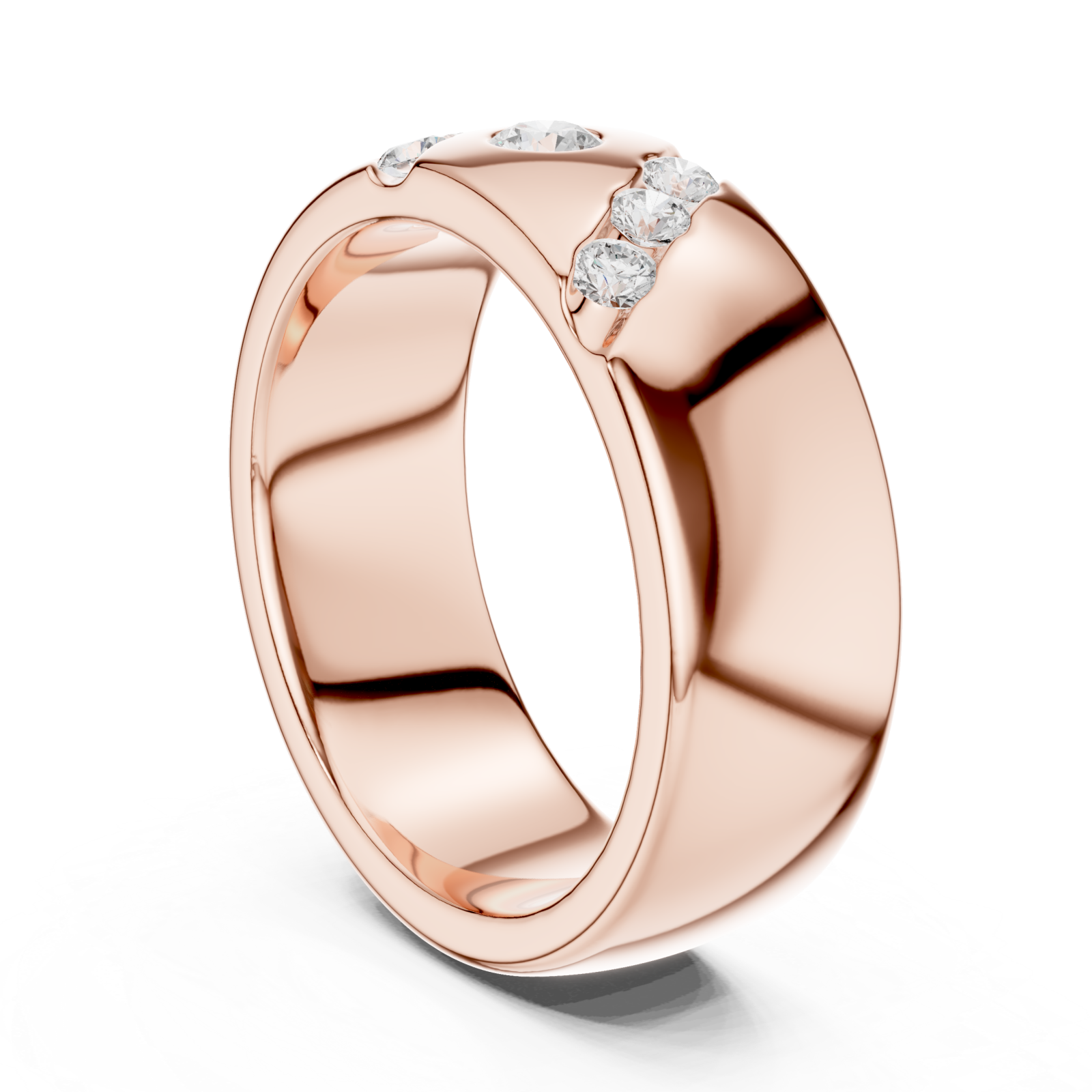  Rose Gold Radiant Unity Bold Band Ring Left View