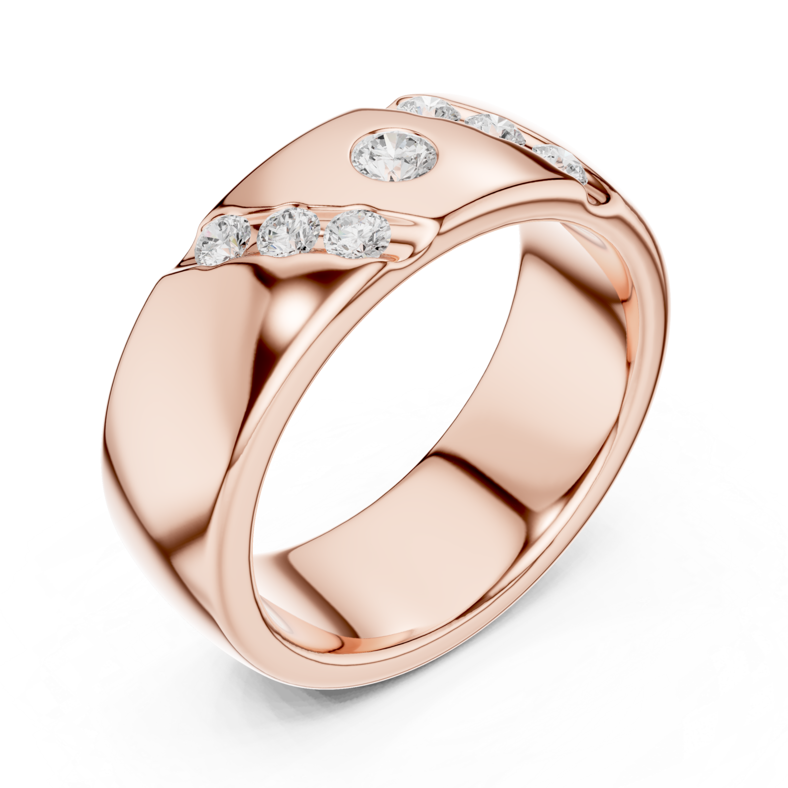  Rose Gold Radiant Unity Bold Band Ring Right View