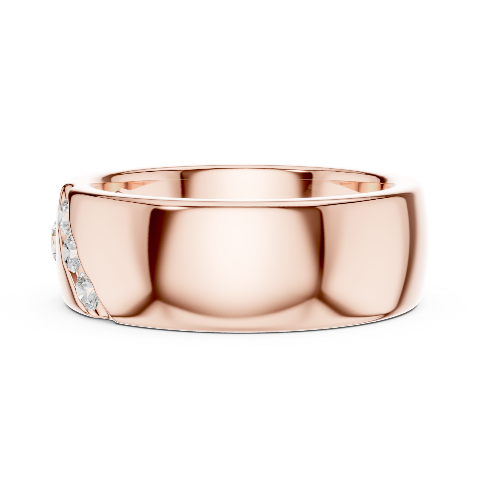  Rose Gold Radiant Unity Bold Band Ring Side View