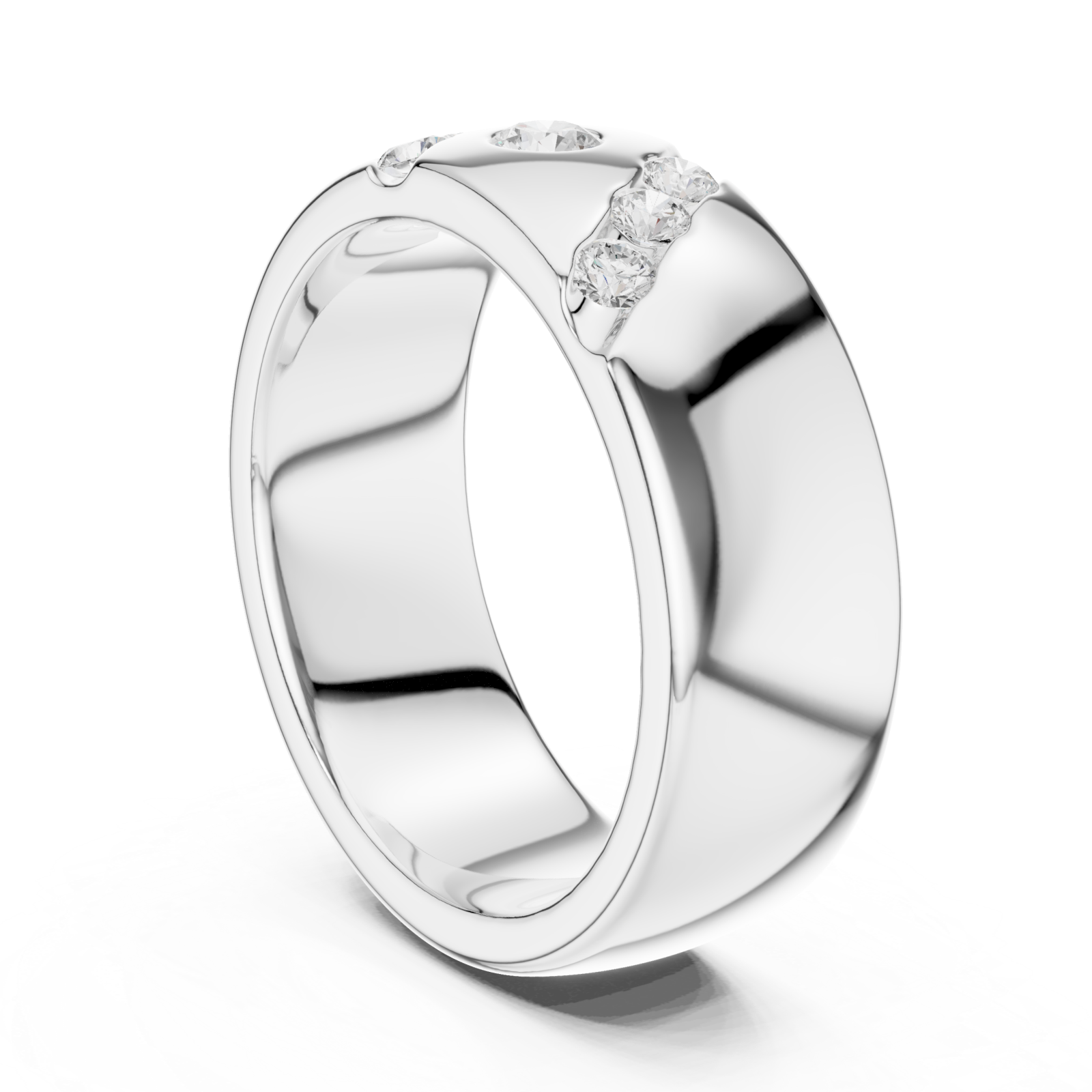  White Gold Radiant Unity Bold Band Ring Left View