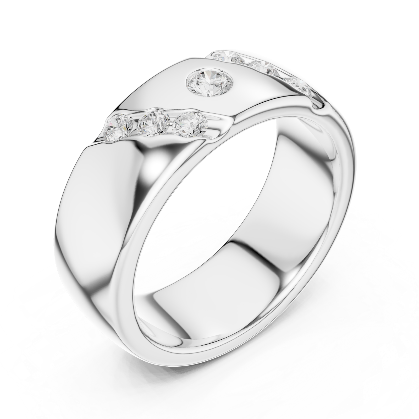  White Gold Radiant Unity Bold Band Ring Right View