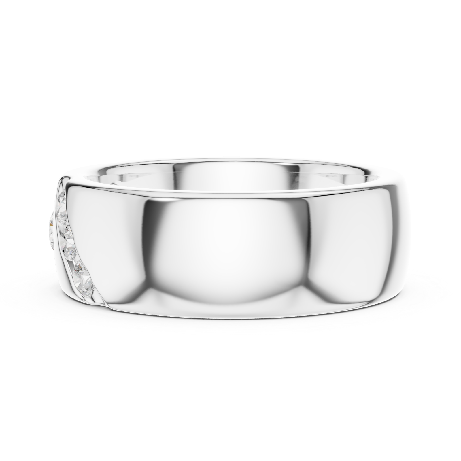  White Gold Radiant Unity Bold Band Ring Side View