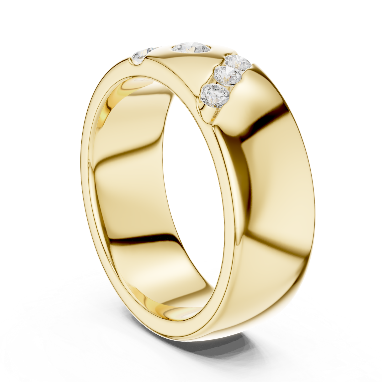  Gold Radiant Unity Bold Band Ring Left View
