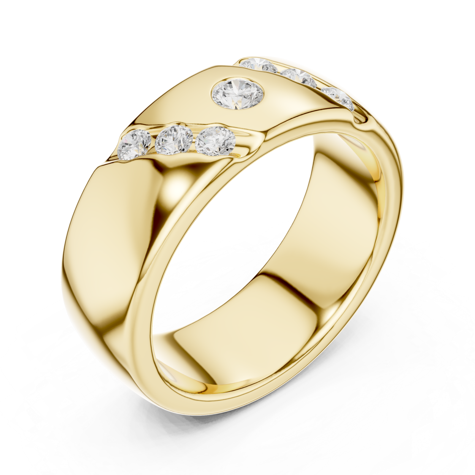 Gold Radiant Unity Bold Band Ring Right View