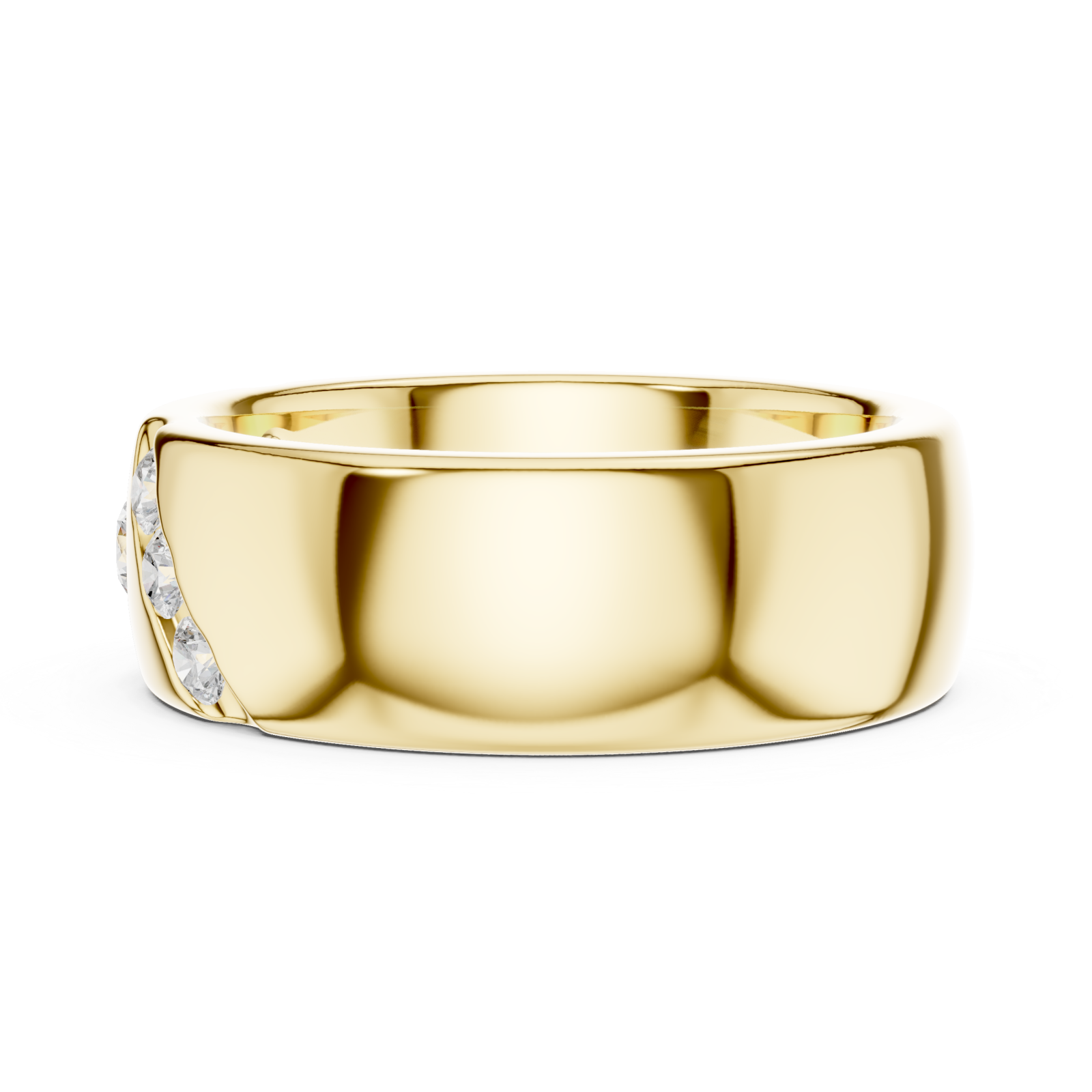  Gold Radiant Unity Bold Band Ring Side View