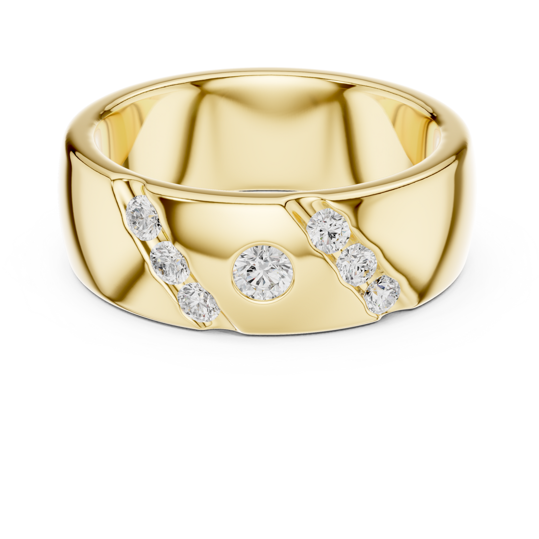 Gold Radiant Unity Bold Band Ring Right View