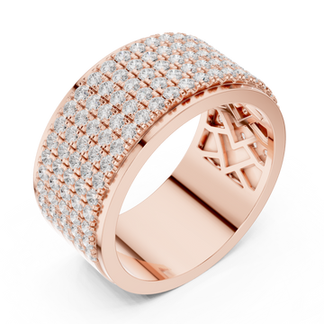  Rose Gold Radiant Cascade Band Ring Right View