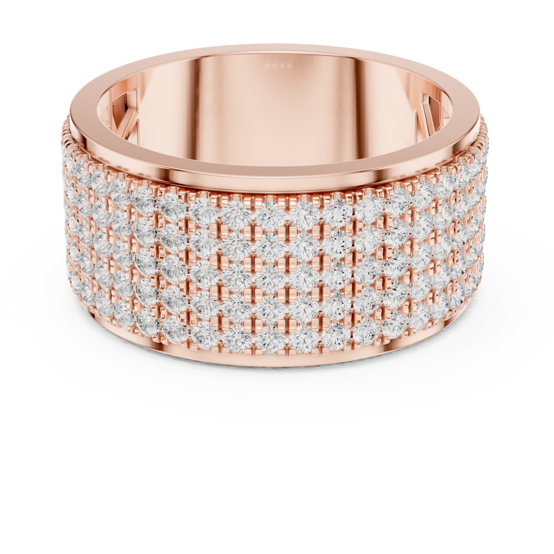  Rose Gold Radiant Cascade Band Ring Right View