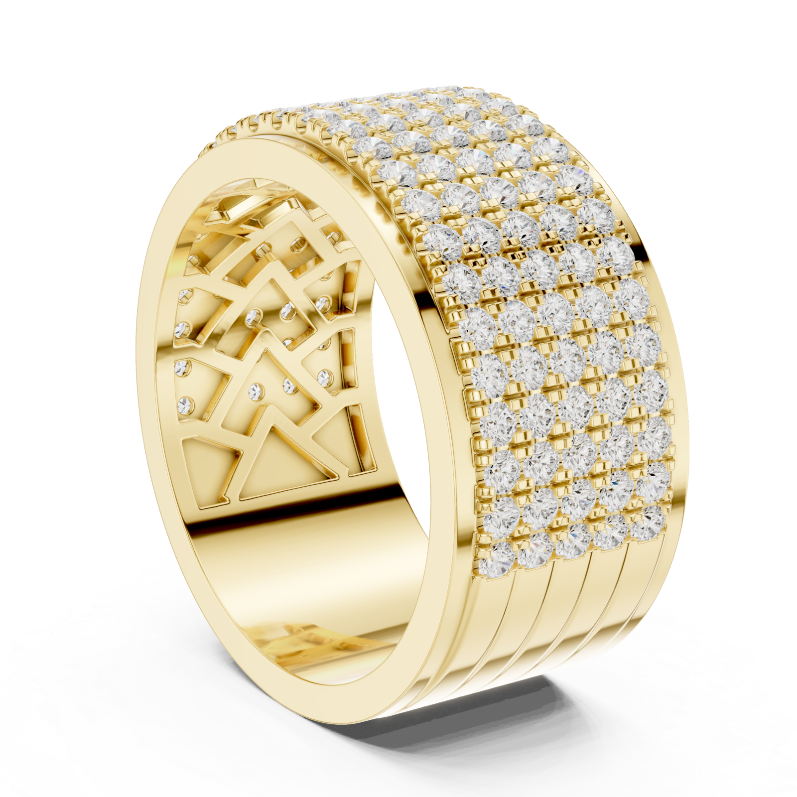  Gold Radiant Cascade Band Ring Left View