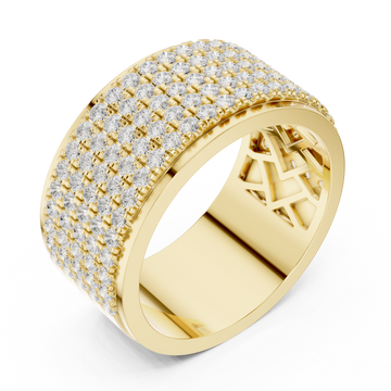 Gold Radiant Cascade Band Ring Right View