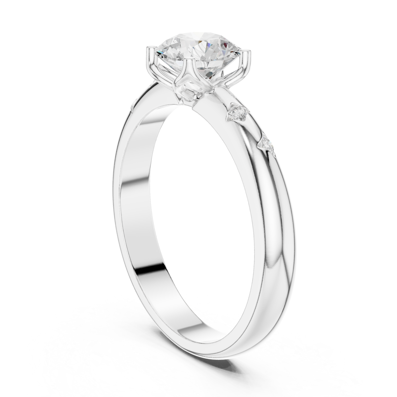  White Gold Whisper Grace Solitaire Ring Left View