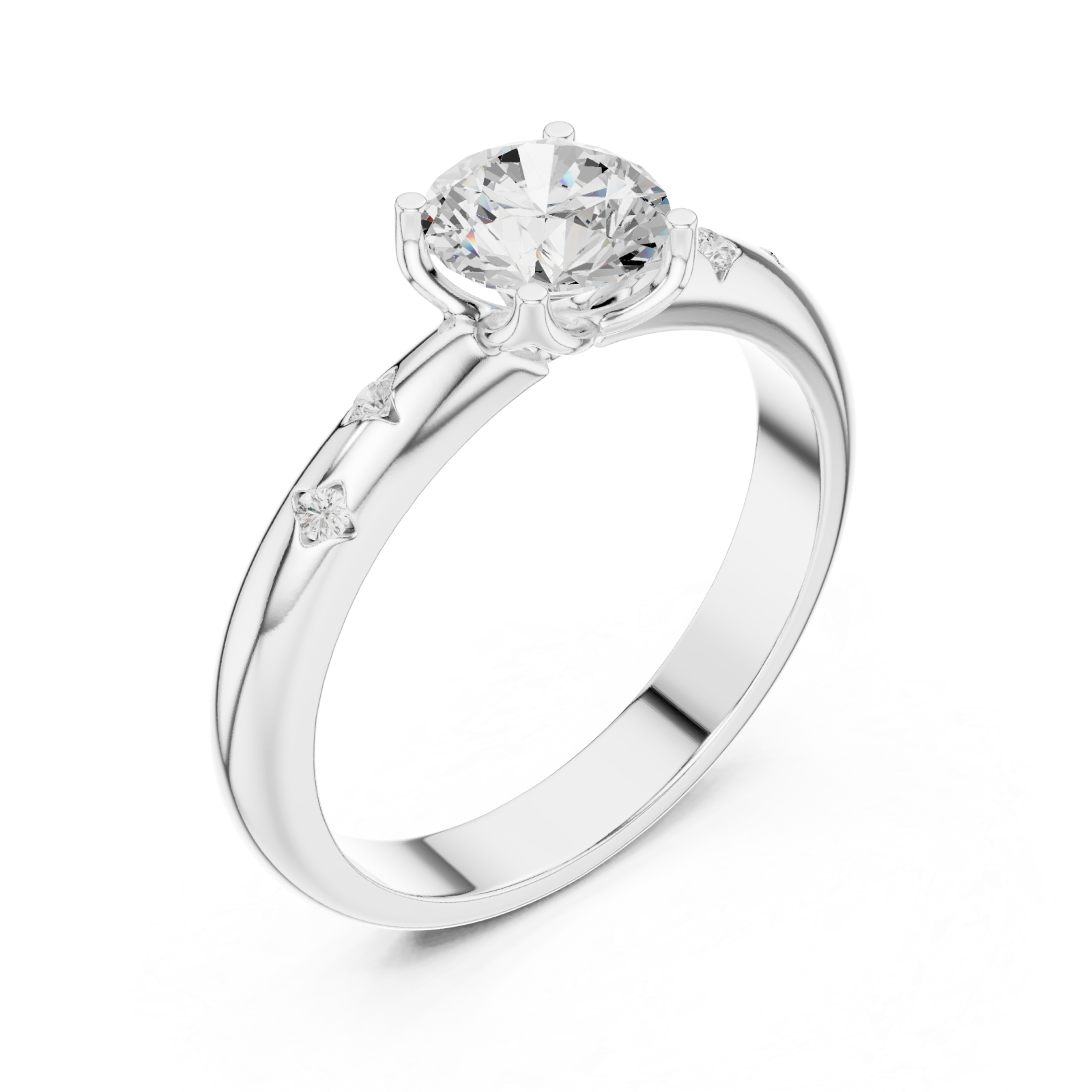  White Gold Whisper Grace Solitaire Ring Right View