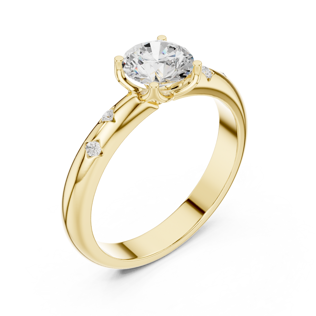 Gold Whisper Grace Solitaire Ring Right View