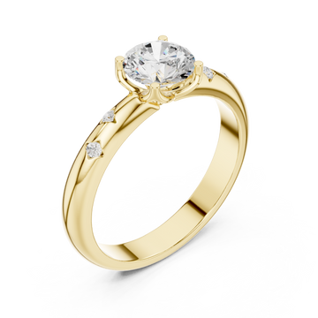 Gold Whisper Grace Solitaire Ring Right View