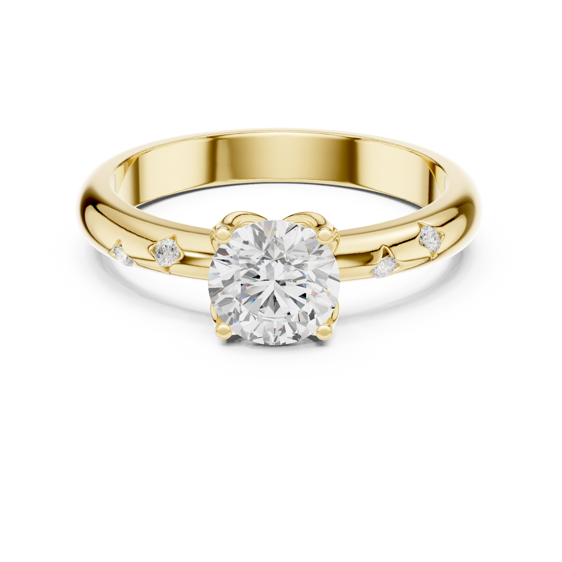 Gold Whisper Grace Solitaire Ring Right View