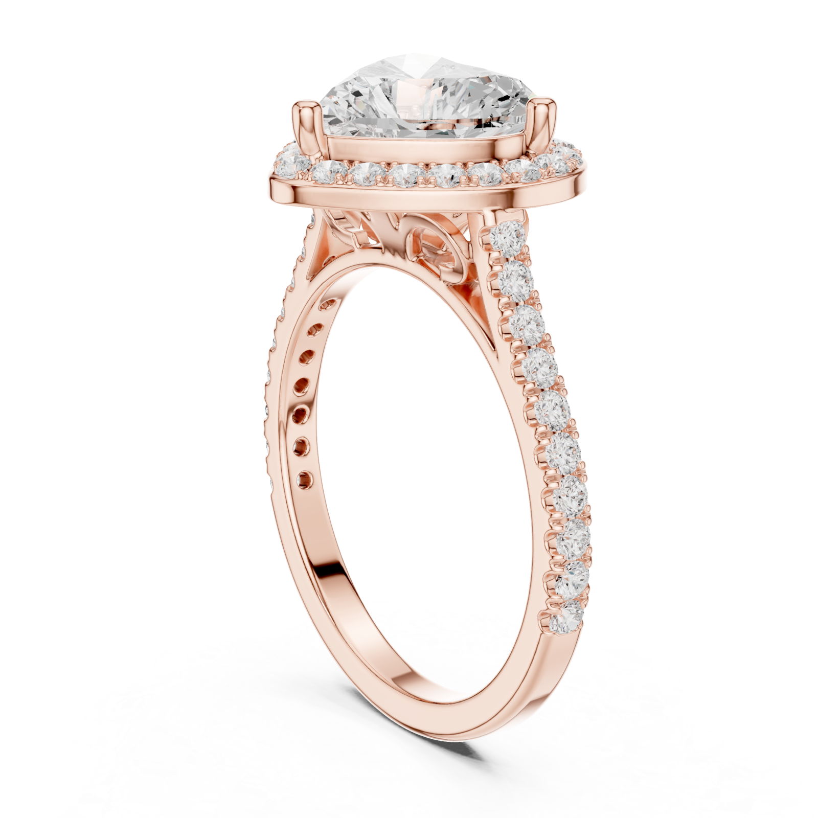  Rose Gold Cherished Promise Heart Ring Left View