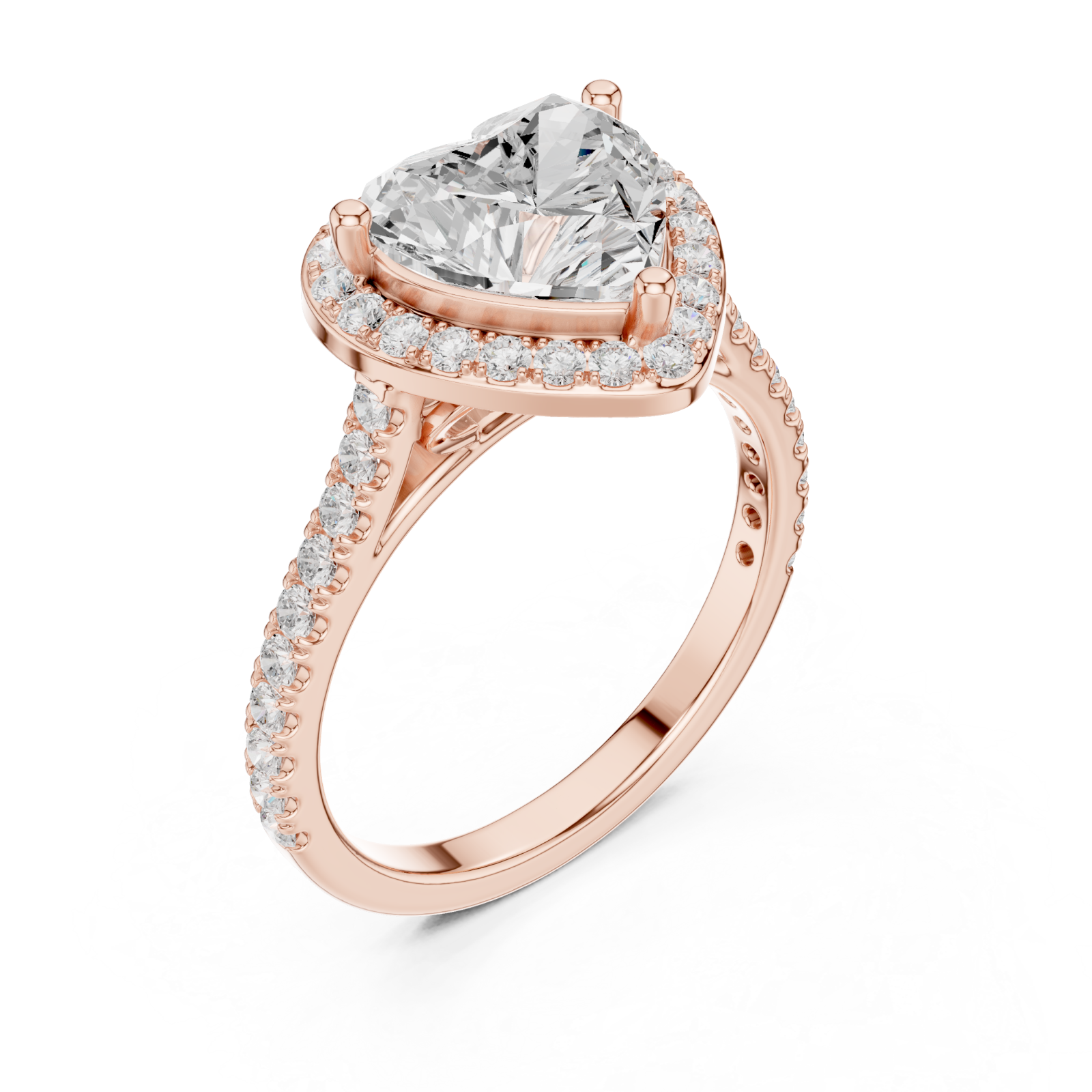  Rose Gold Cherished Promise Heart Ring Right View