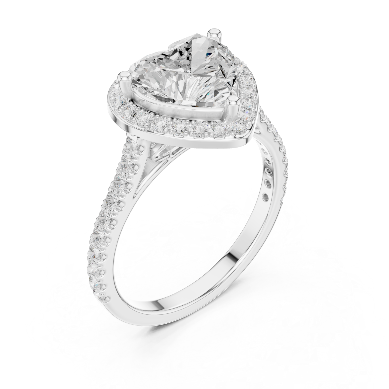  White Gold Cherished Promise Heart Ring Right View