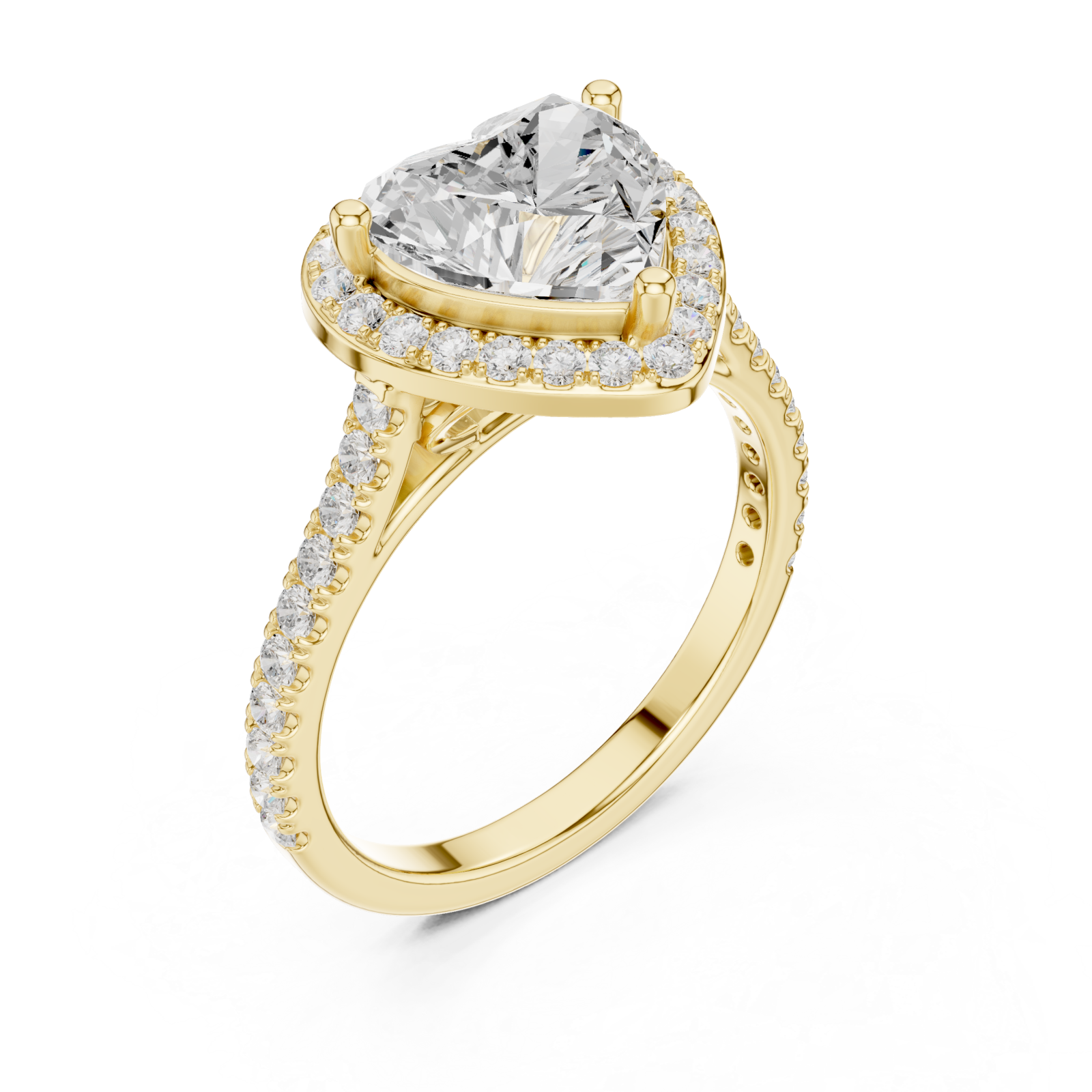 Gold Cherished Promise Heart Ring Right View