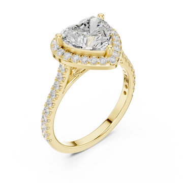 Gold Cherished Promise Heart Ring Right View