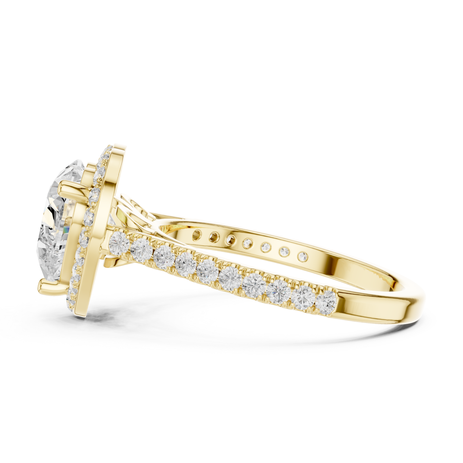  Gold Cherished Promise Heart Ring Side View