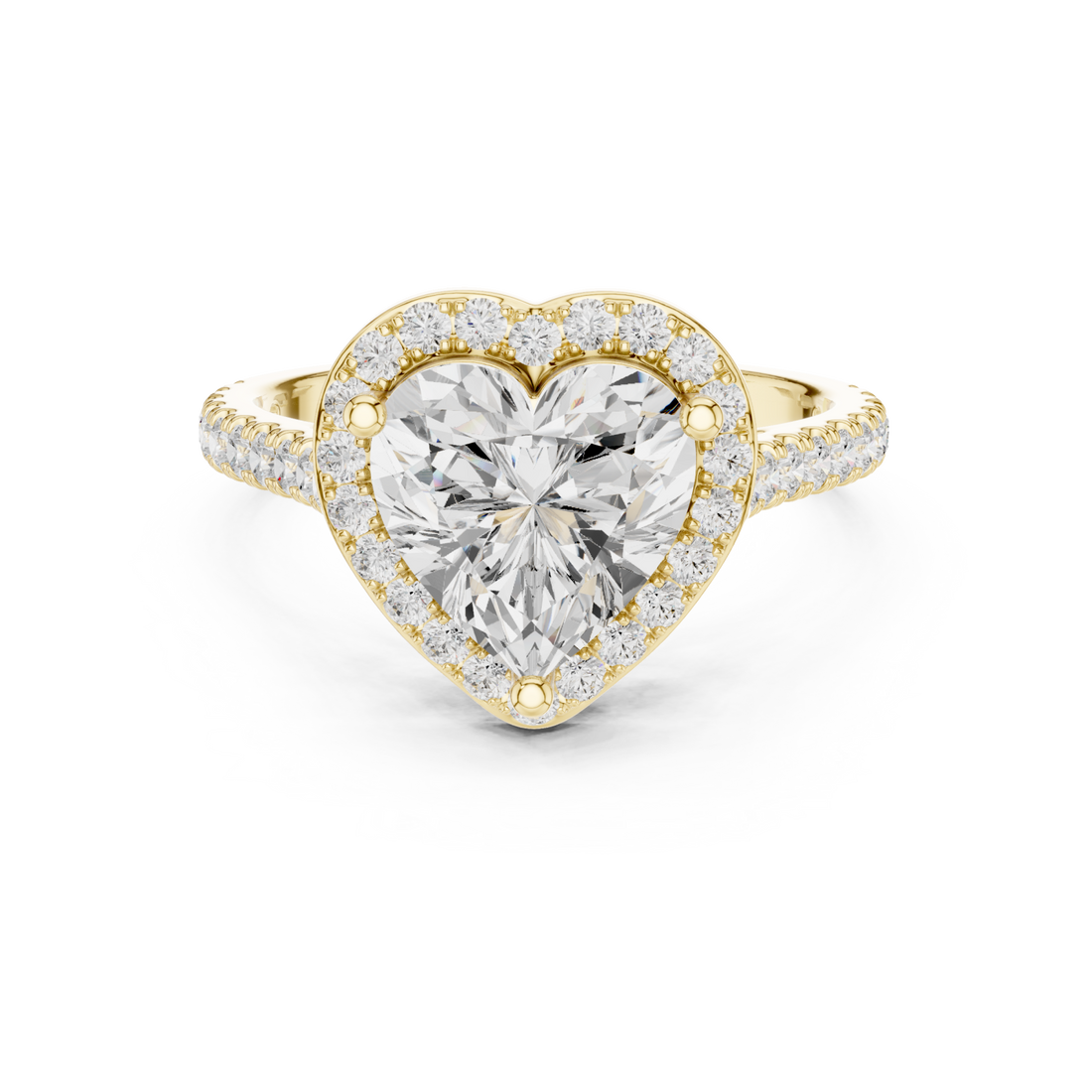 Gold Cherished Promise Heart Ring Right View