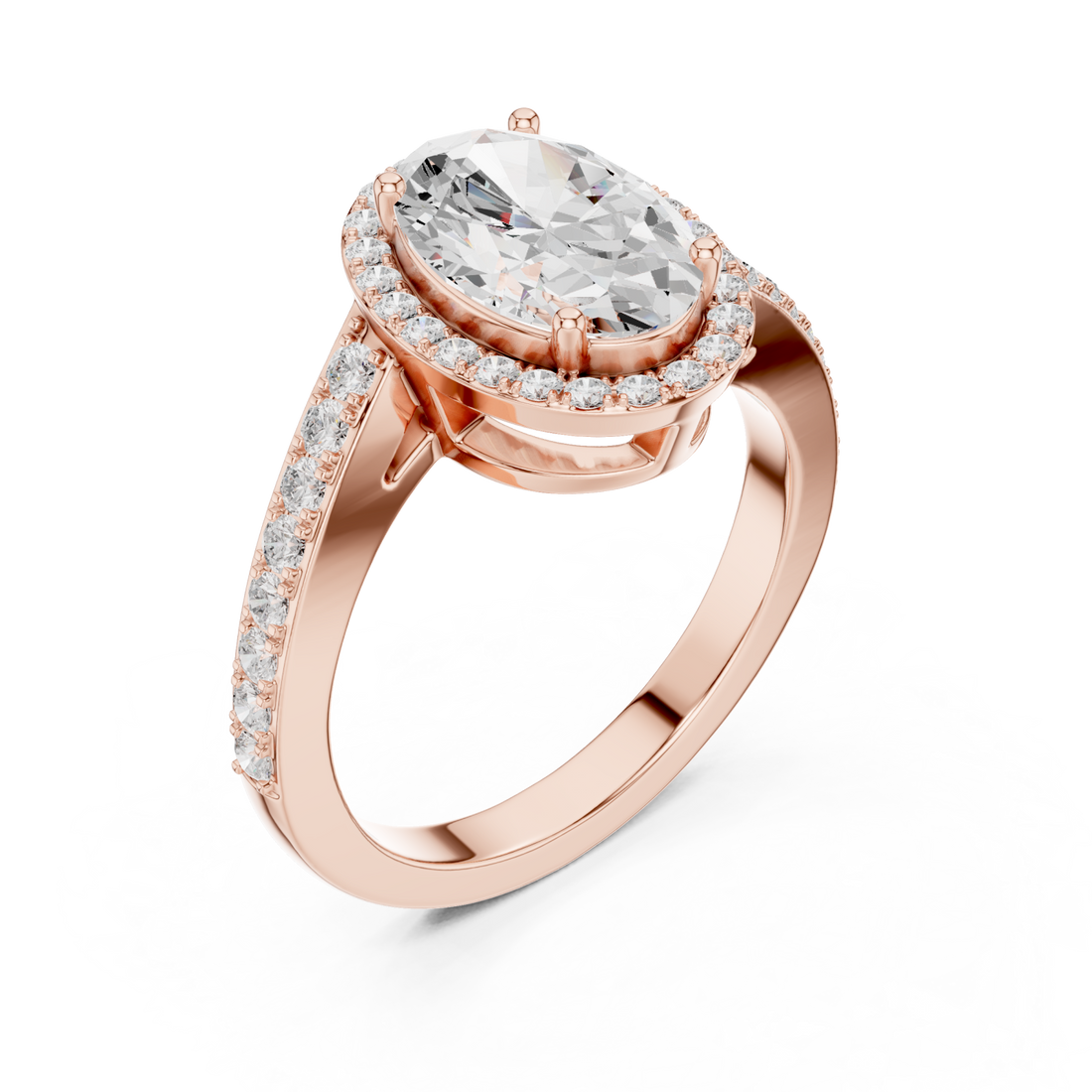  Rose Gold Grand Embrace Pavé Statement Band Ring Right View