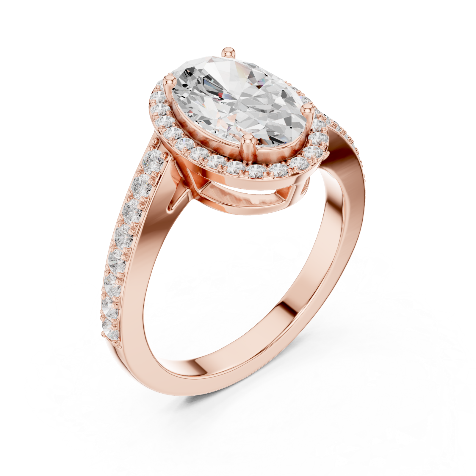  Rose Gold Grand Embrace Pavé Statement Band Ring Right View