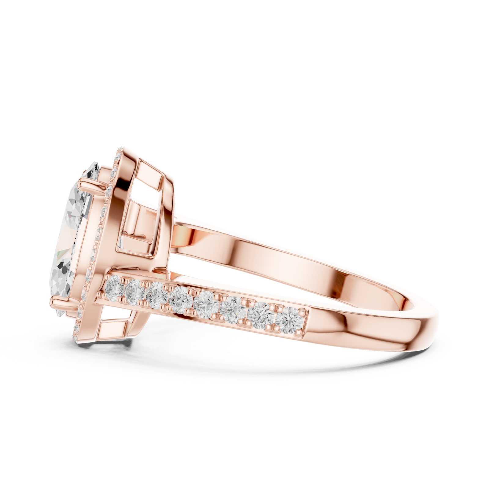  Rose Gold Grand Embrace Pavé Statement Band Ring Side View