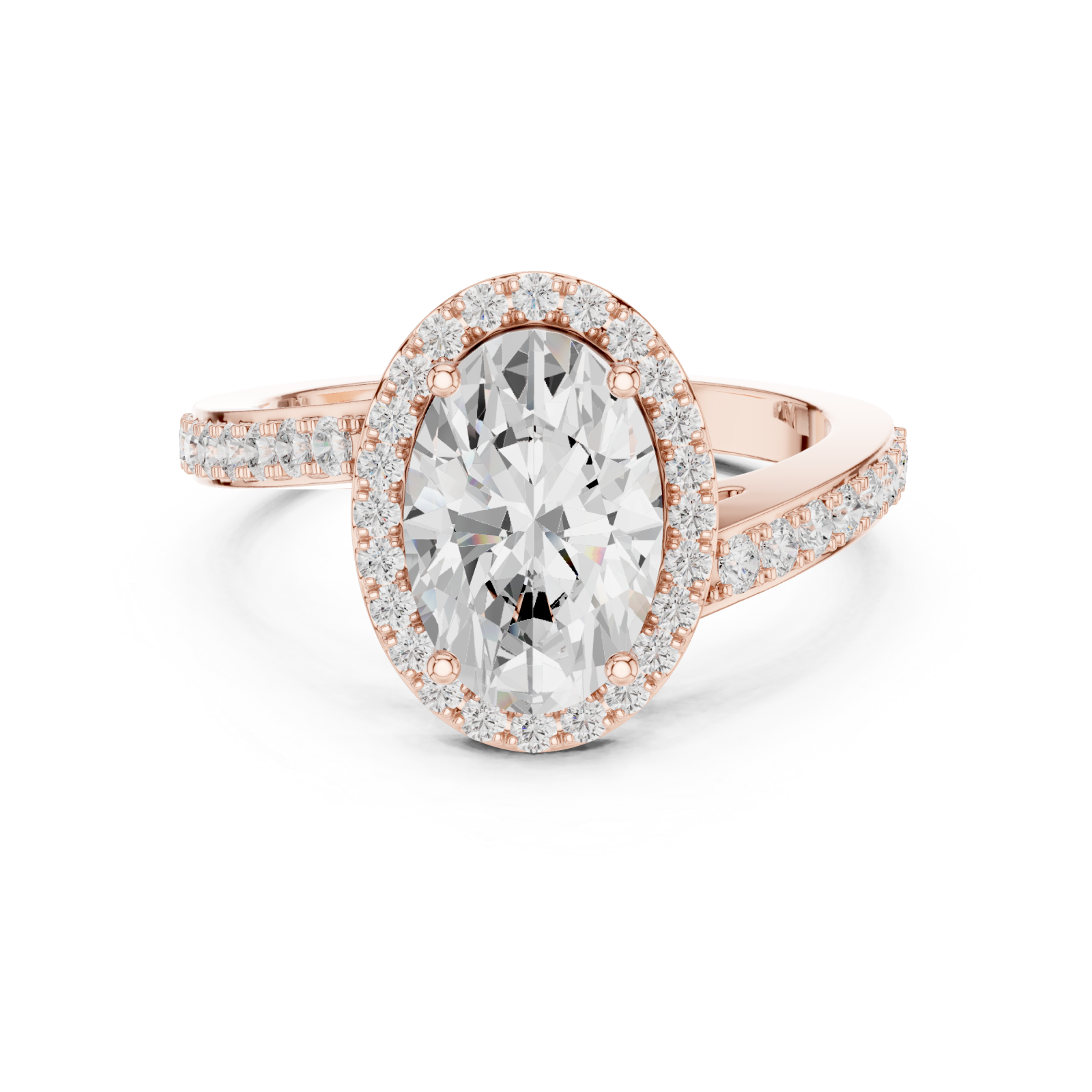  Rose Gold Grand Embrace Pavé Statement Band Ring Front View