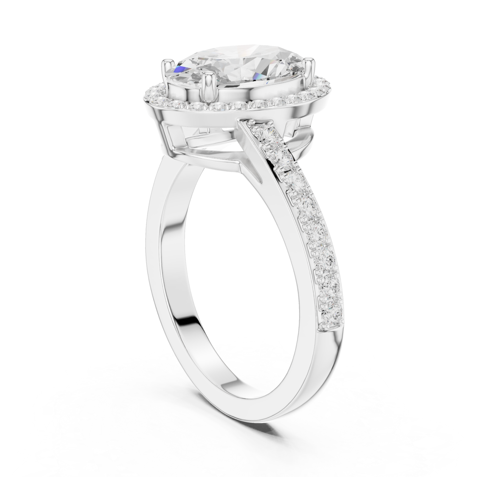  White Gold Grand Embrace Pavé Statement Band Ring Left View