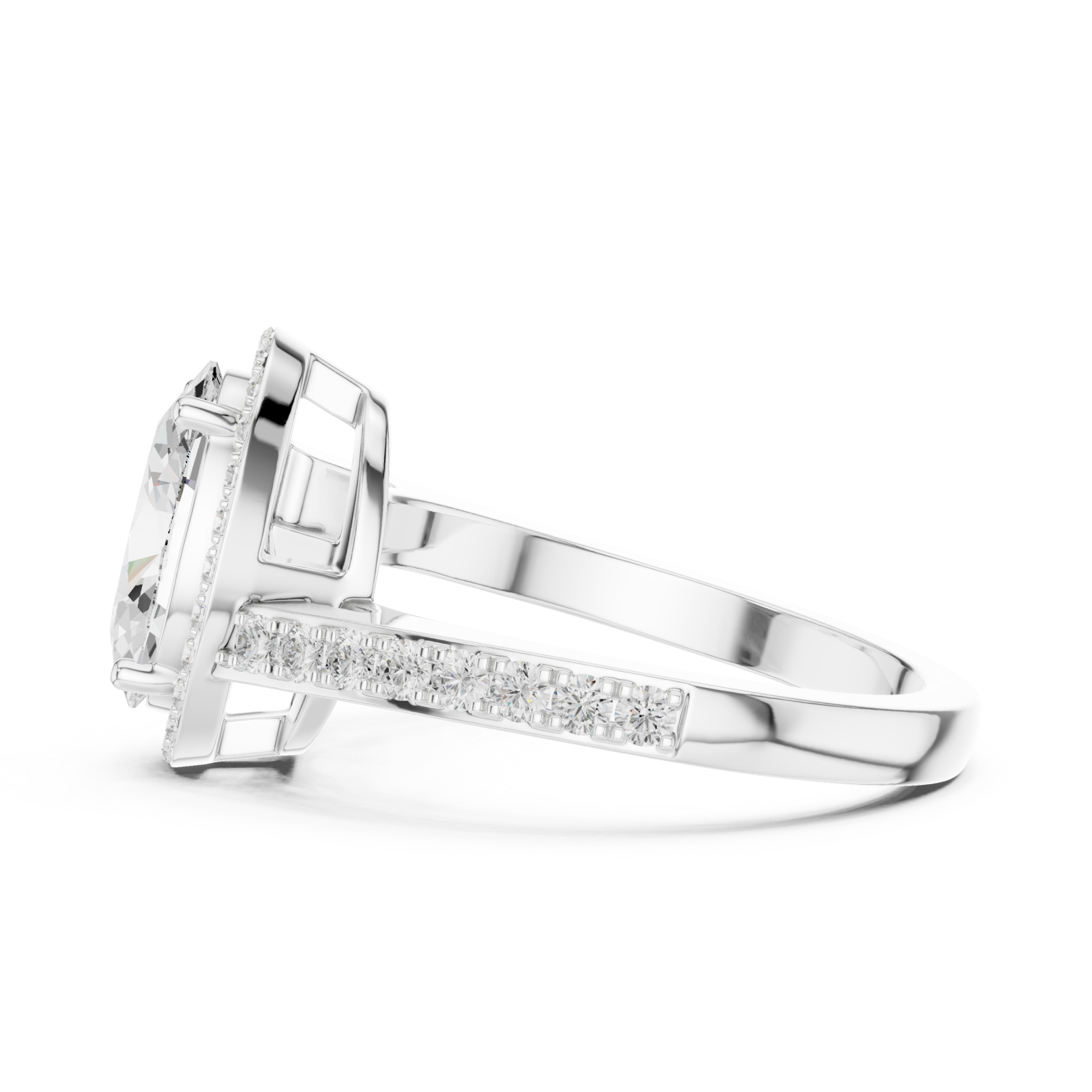  White Gold Grand Embrace Pavé Statement Band Ring Side View