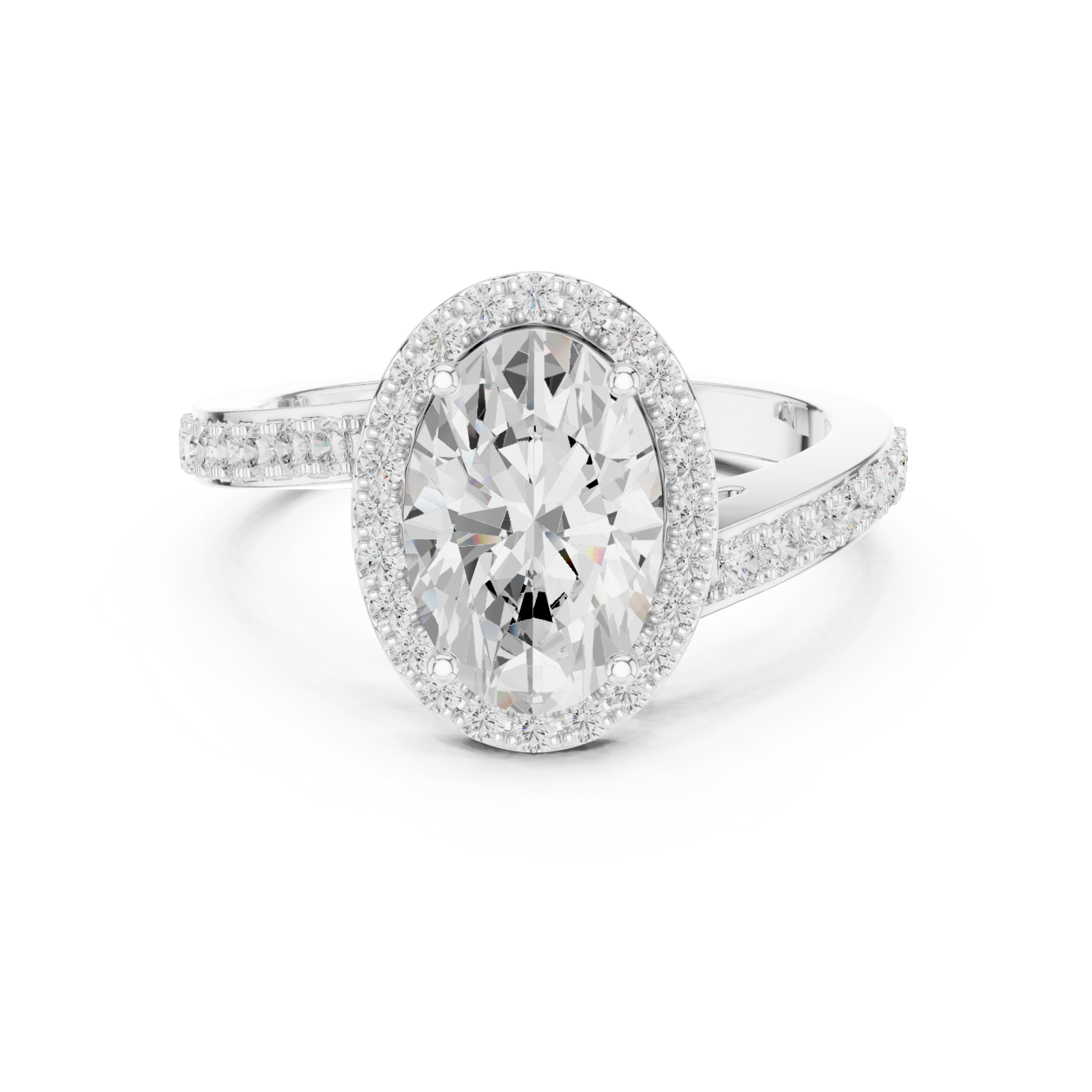  White Gold Grand Embrace Pavé Statement Band Ring Front View