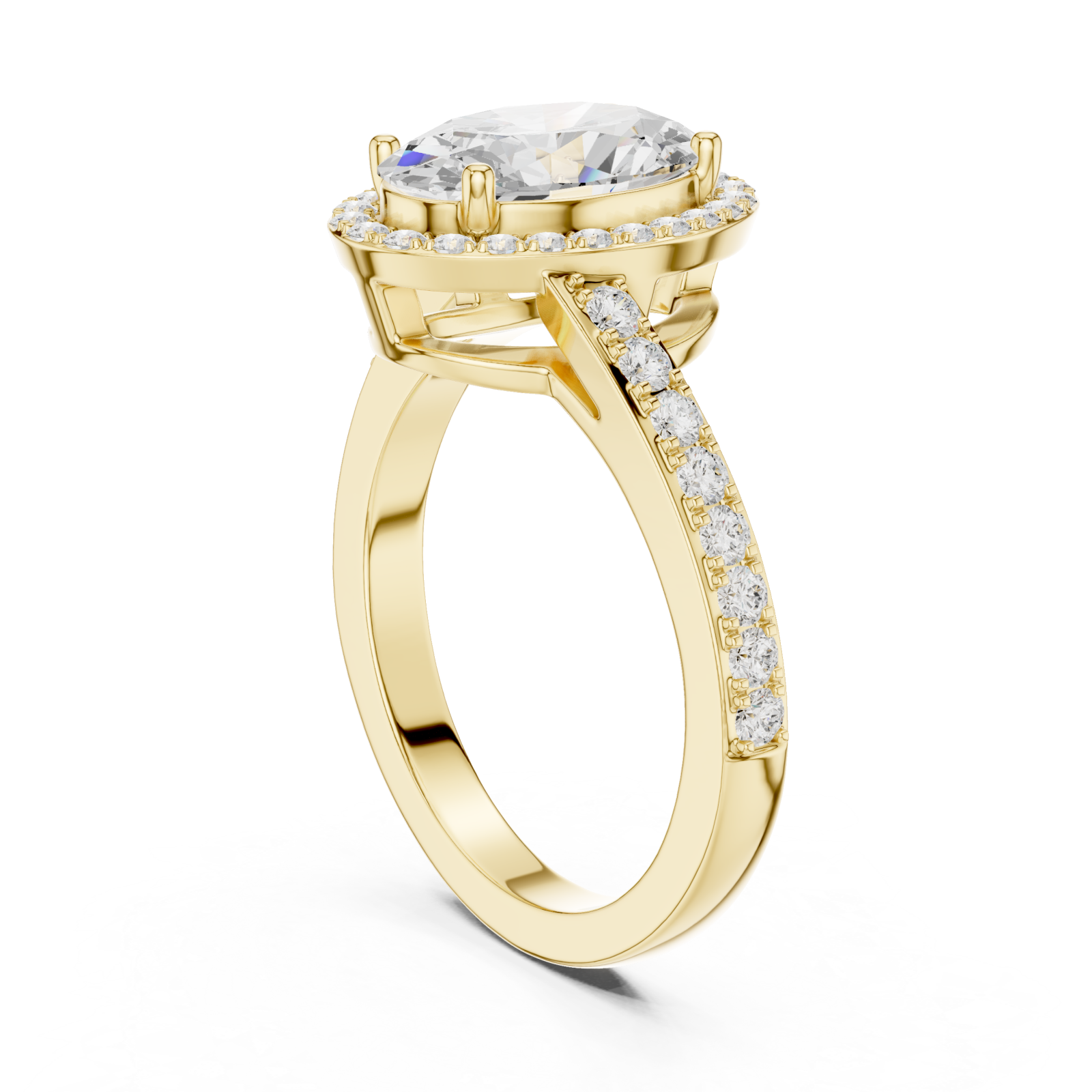  Gold Grand Embrace Pavé Statement Band Ring Left View