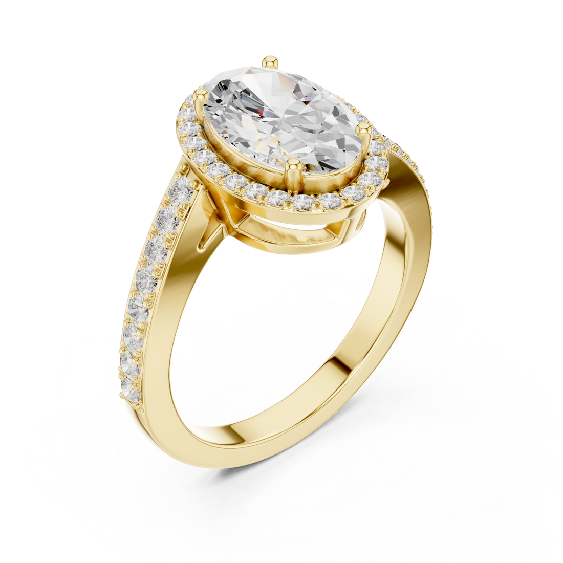 Gold Grand Embrace Pavé Statement Band Ring Right View