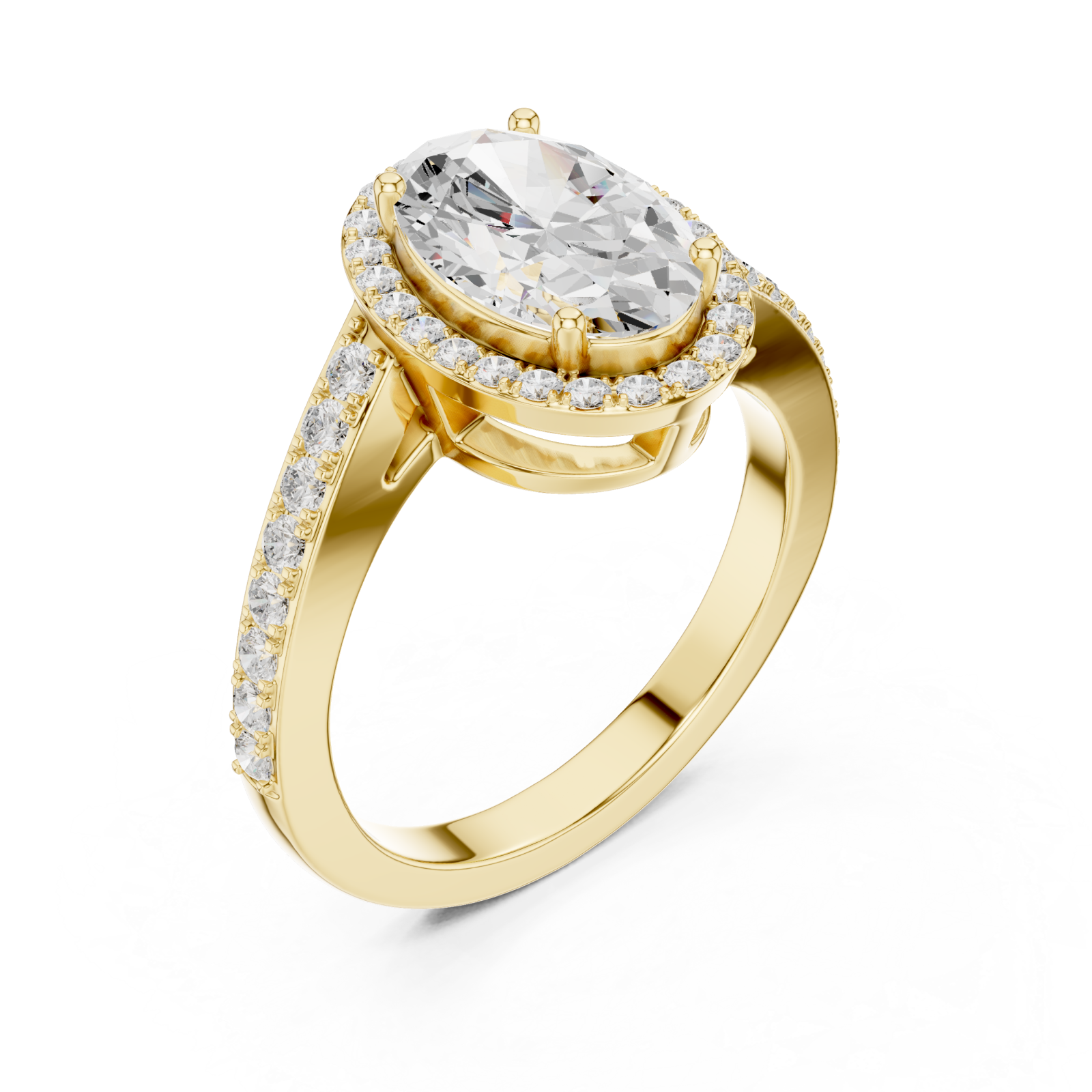 Gold Grand Embrace Pavé Statement Band Ring Right View