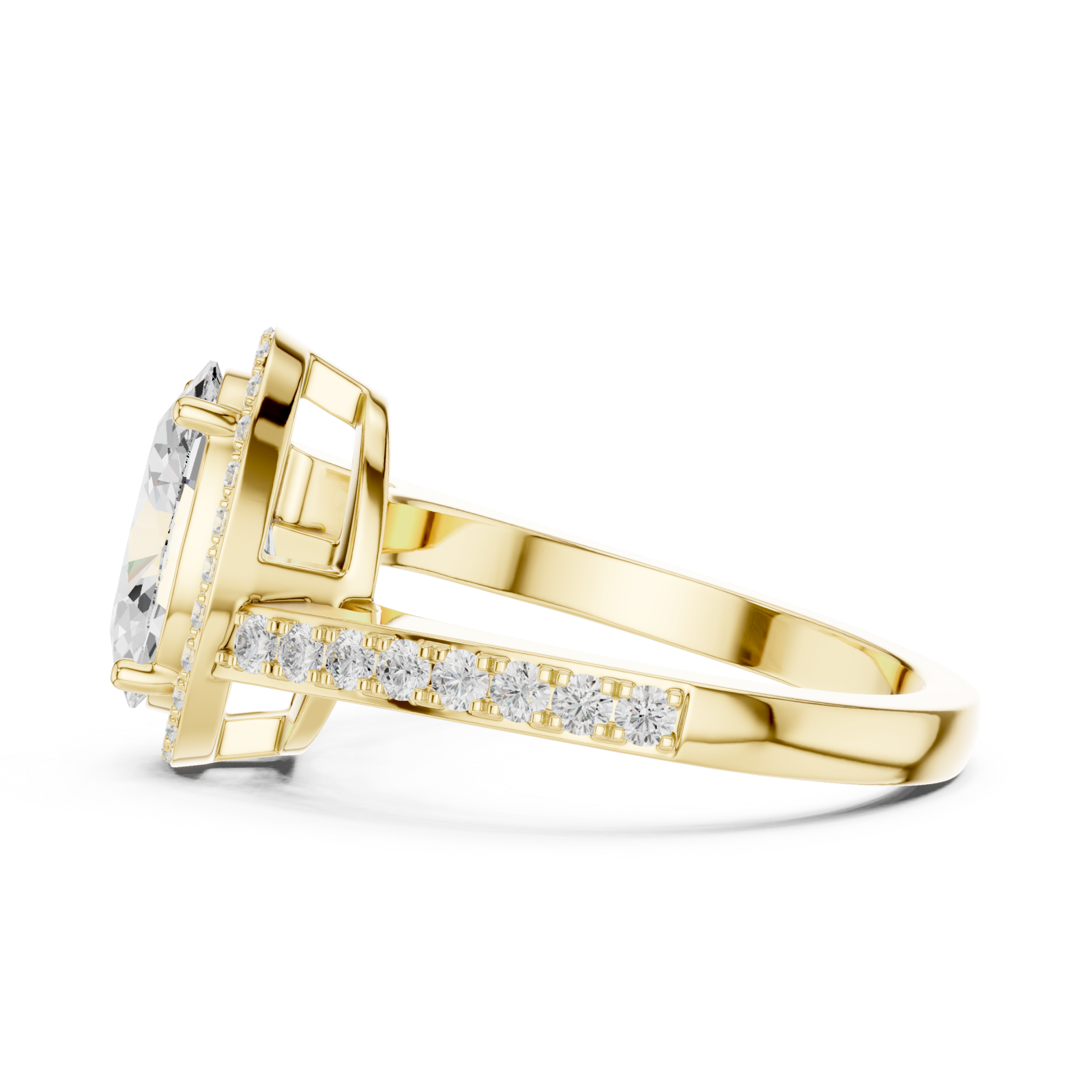  Gold Grand Embrace Pavé Statement Band Ring Side View