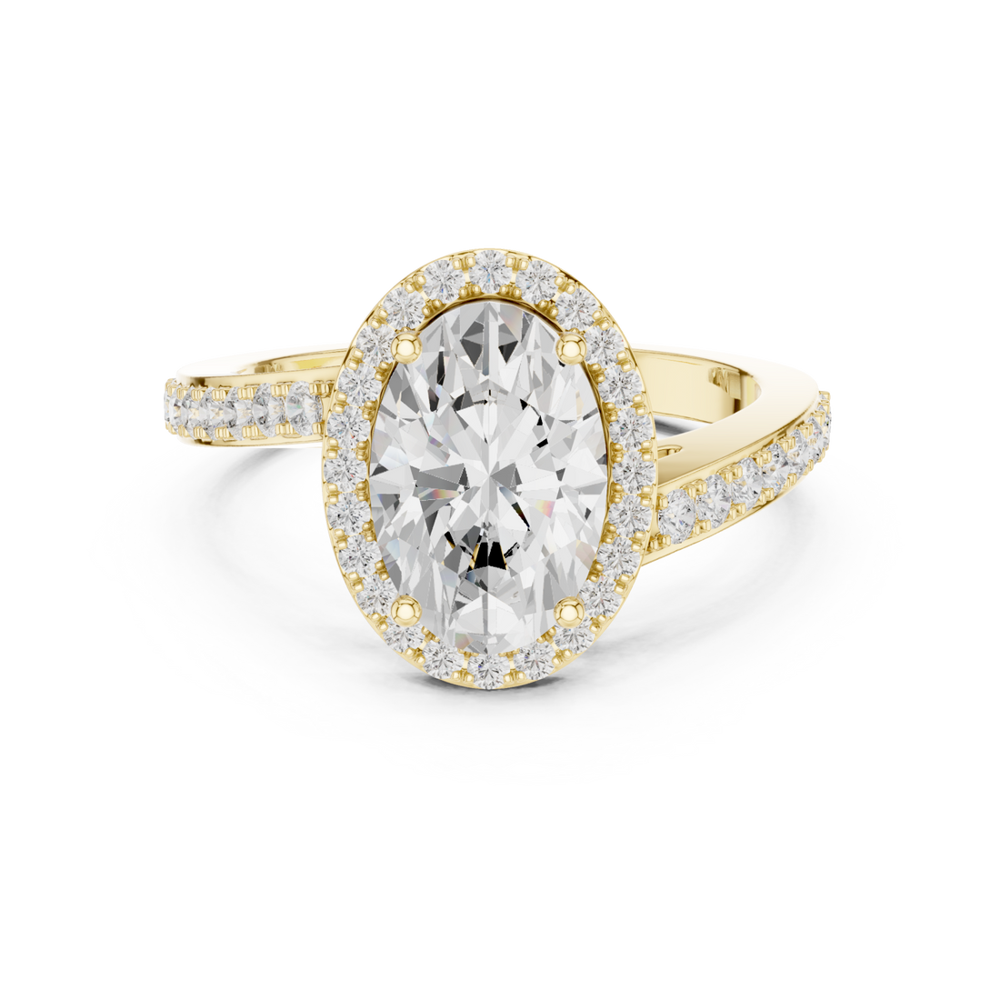 Gold Grand Embrace Pavé Statement Band Ring Right View