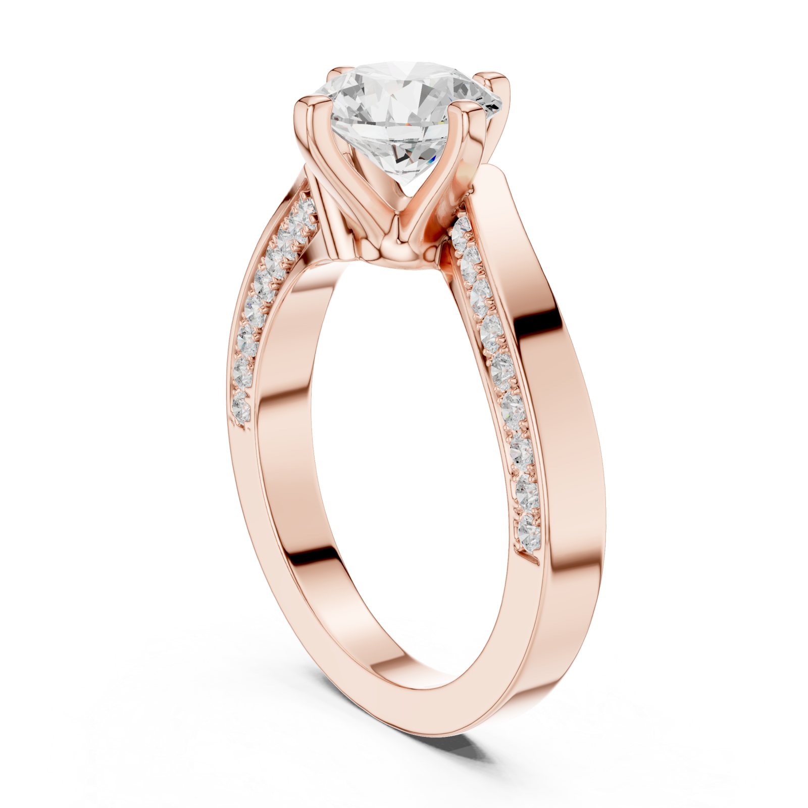 Rose Gold Eternal Glow Classic Band Ring Left View