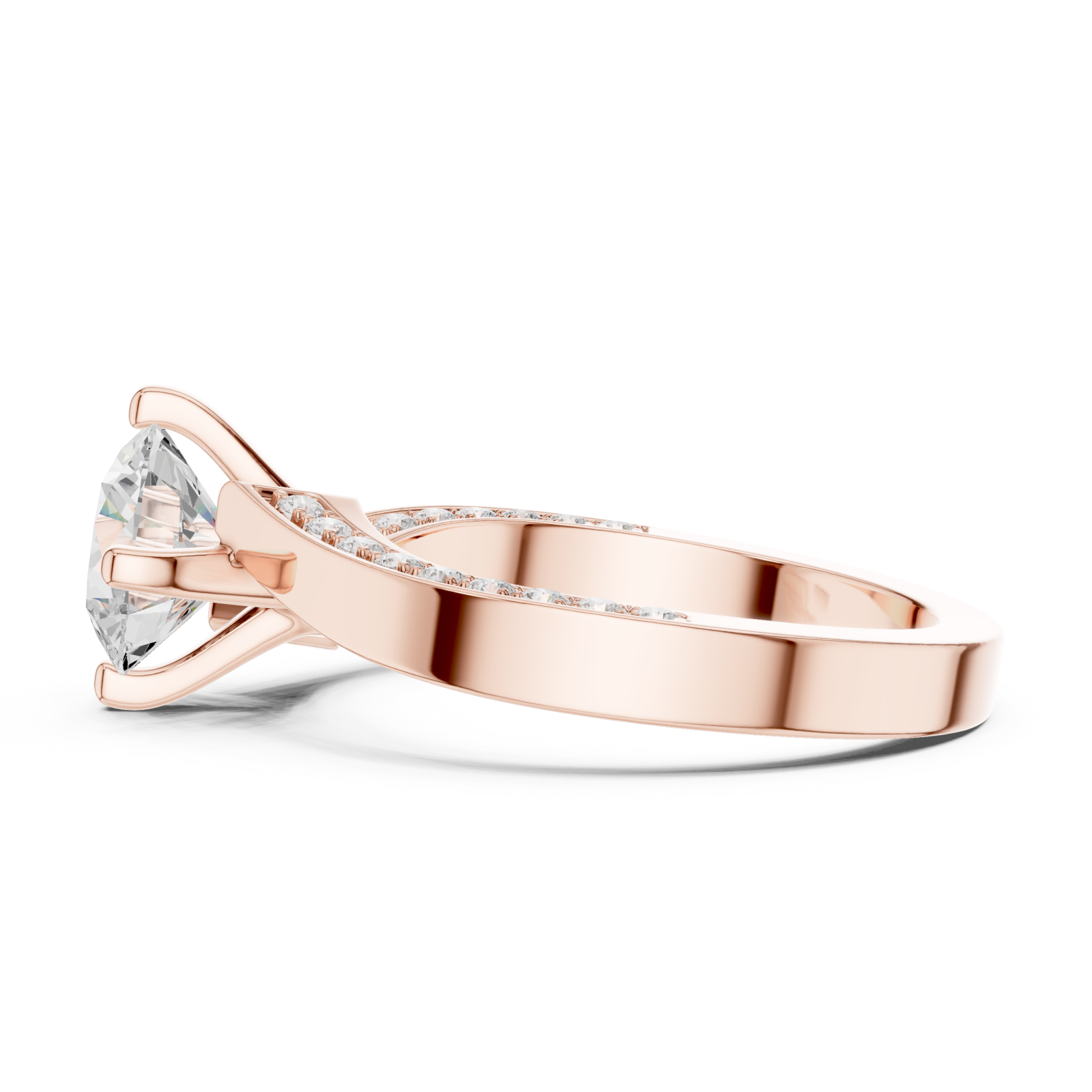  Rose Gold Eternal Glow Classic Band Ring Side View