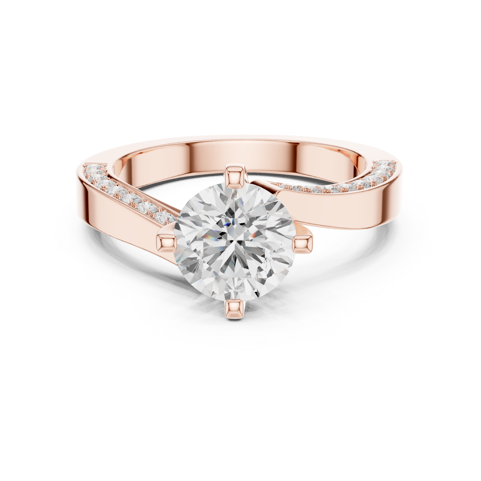  Rose Gold Eternal Glow Classic Band Ring Front View