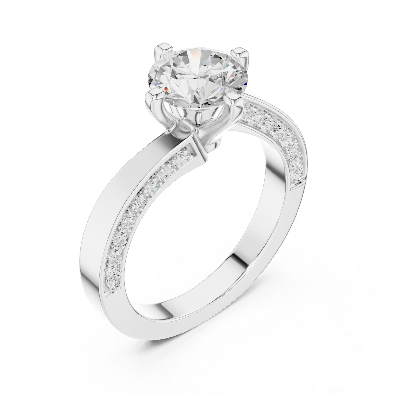  White Gold Eternal Glow Classic Band Ring Right View