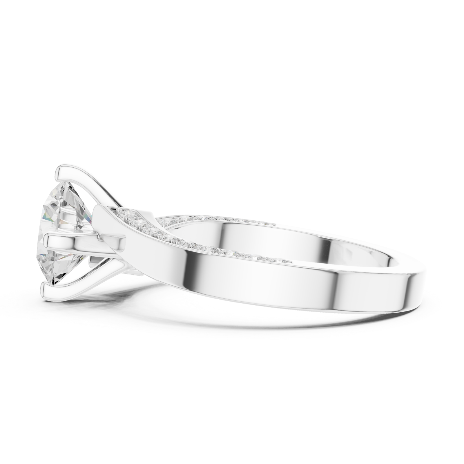  White Gold Eternal Glow Classic Band Ring Side View