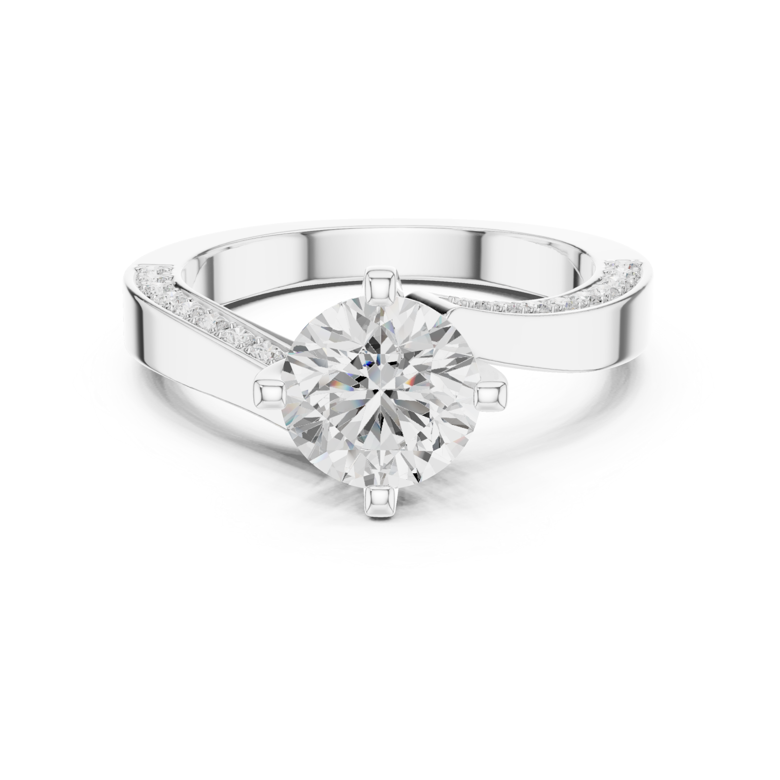  White Gold Eternal Glow Classic Band Ring Front View
